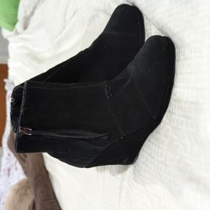 Black Toms wedge ankle boots